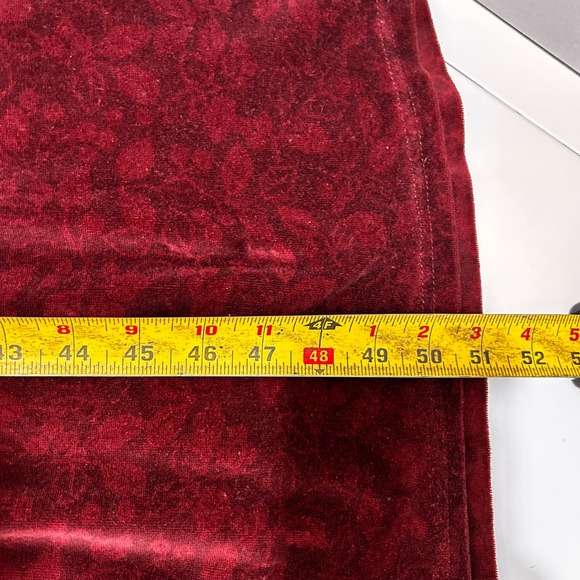 VTG Vermont Country Store Burgundy Velvet Burnout Floral Midi Dress Large Modest - Picture 9 of 9